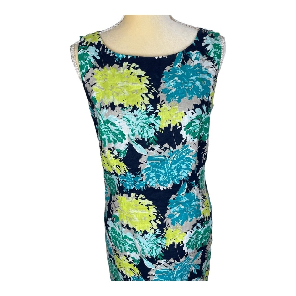 Kim Rogers Sleeveless Floral Linen Dress Size 12 - Picture 2 of 10